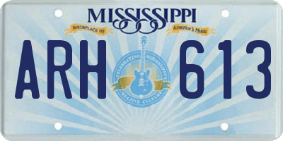 MS license plate ARH613