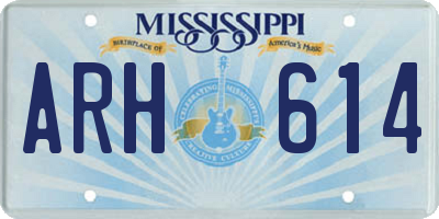 MS license plate ARH614