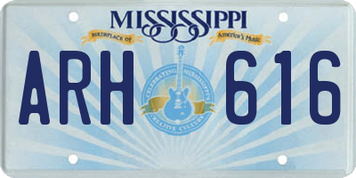 MS license plate ARH616