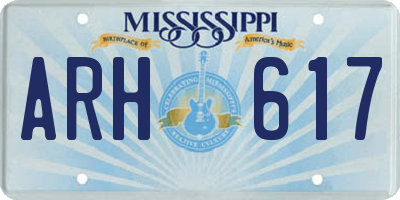 MS license plate ARH617