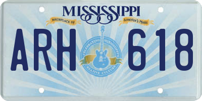 MS license plate ARH618