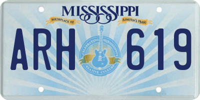 MS license plate ARH619