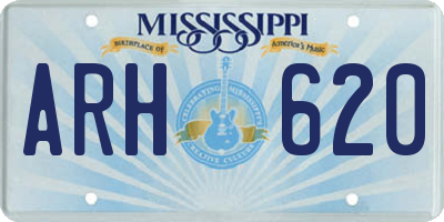MS license plate ARH620