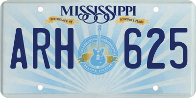 MS license plate ARH625
