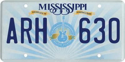 MS license plate ARH630