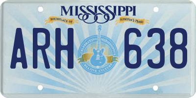 MS license plate ARH638