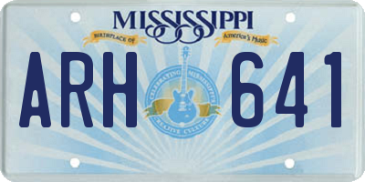 MS license plate ARH641