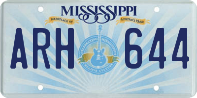 MS license plate ARH644