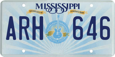 MS license plate ARH646