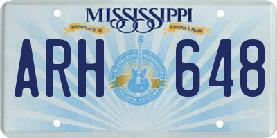 MS license plate ARH648