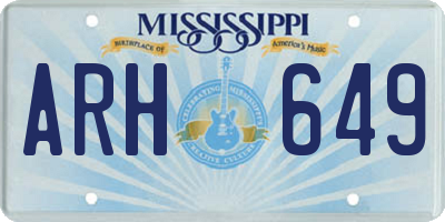 MS license plate ARH649