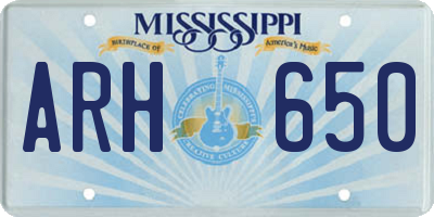 MS license plate ARH650