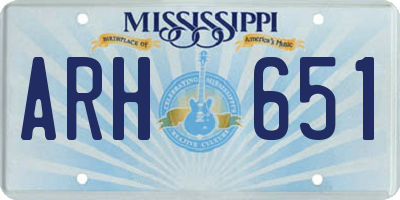 MS license plate ARH651