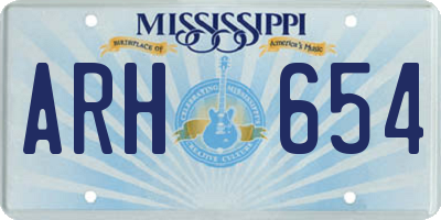 MS license plate ARH654