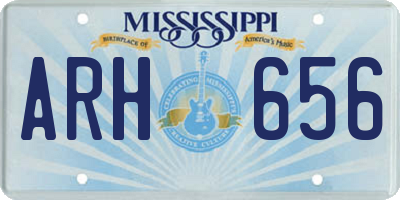 MS license plate ARH656
