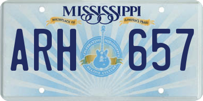 MS license plate ARH657