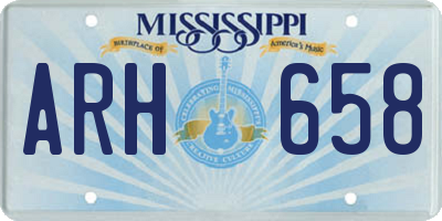 MS license plate ARH658