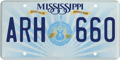 MS license plate ARH660