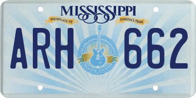 MS license plate ARH662