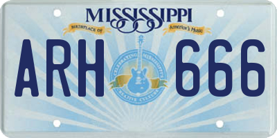 MS license plate ARH666