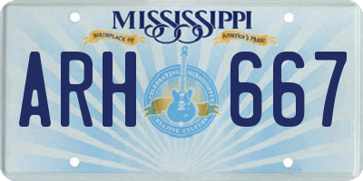 MS license plate ARH667