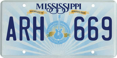 MS license plate ARH669