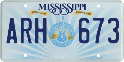 MS license plate ARH673