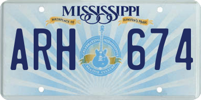 MS license plate ARH674