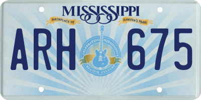 MS license plate ARH675