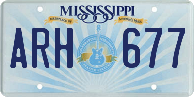 MS license plate ARH677