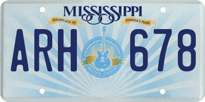 MS license plate ARH678