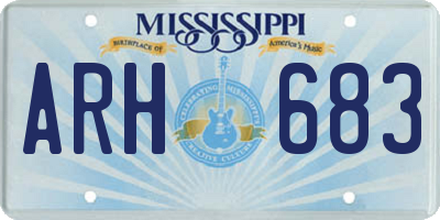 MS license plate ARH683