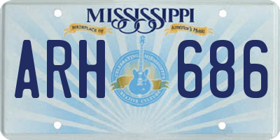 MS license plate ARH686
