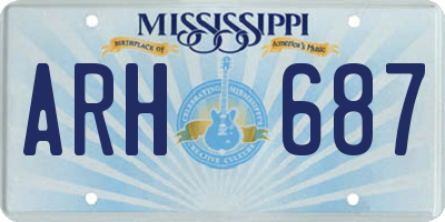 MS license plate ARH687