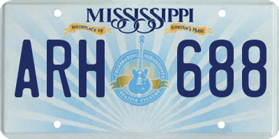 MS license plate ARH688