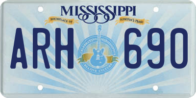 MS license plate ARH690