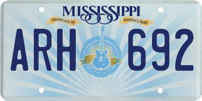 MS license plate ARH692