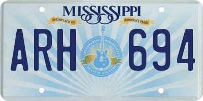MS license plate ARH694
