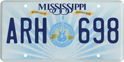 MS license plate ARH698