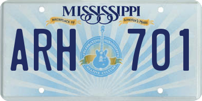 MS license plate ARH701