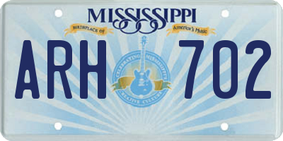MS license plate ARH702