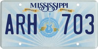 MS license plate ARH703