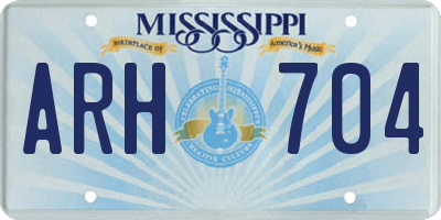 MS license plate ARH704