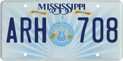 MS license plate ARH708