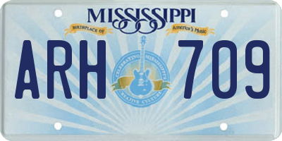 MS license plate ARH709
