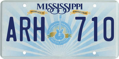 MS license plate ARH710