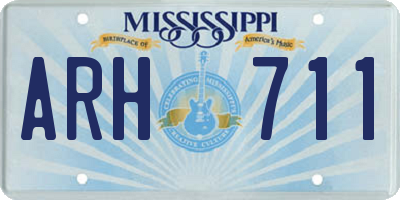 MS license plate ARH711