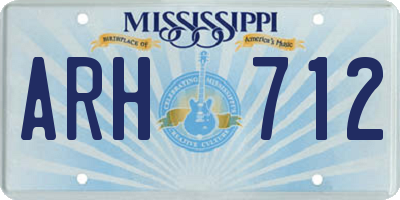 MS license plate ARH712