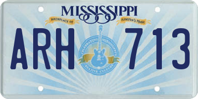 MS license plate ARH713