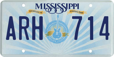 MS license plate ARH714